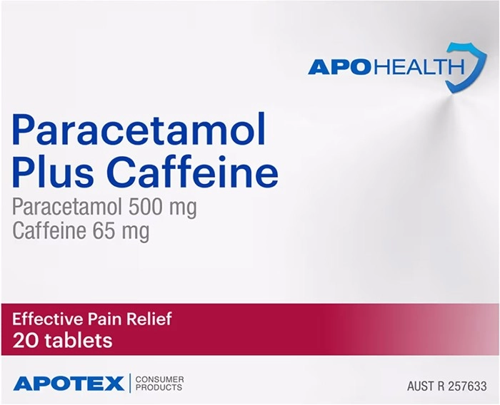 Apohealth Paracetamol 500mg Plus Caffeine 65mg 20 Tablets