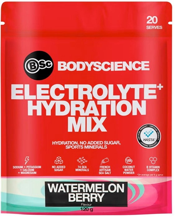 BSc Body Science Electrolyte+ Hydration Mix 120g Watermelon Berry