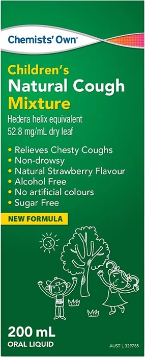 Chemists Own Natural Cough Liquid Strawberry 200ml