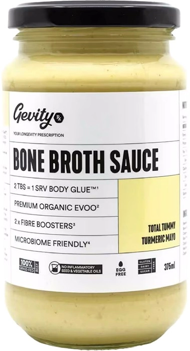 Gevity Rx Bone Broth Sauce Total Tummy Turmeric Mayo 375ml