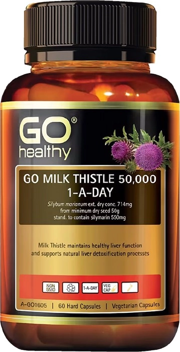 Go Healthy Milk Thistle 50000 1-A-Day 60 Vege Capsules