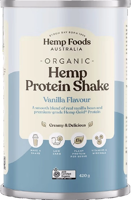 Hemp Foods Australia Organic Hemp Protein Vanilla 420g