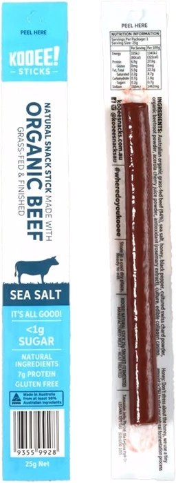 Kooee Sticks Organic Beef Sea Salt 25g