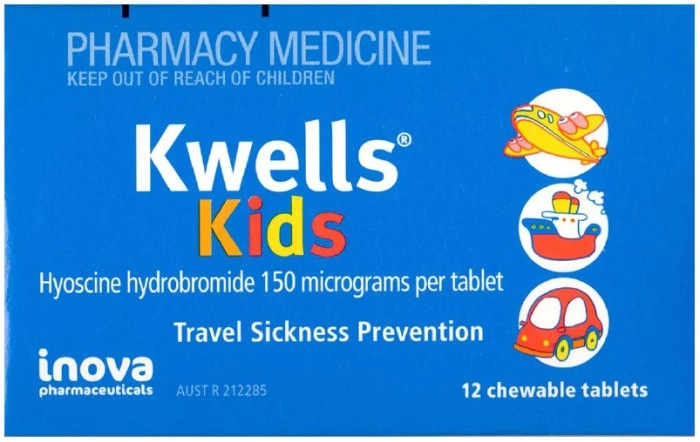 Kwells Kids Travel Sickness Tablets 12 Chewable Tablets