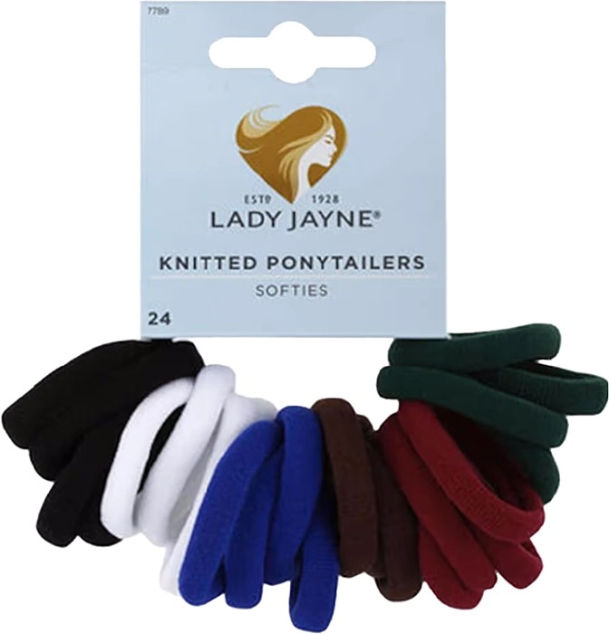 Lady Jayne Soft Knitted Ponytailers School Colours 24 Pack