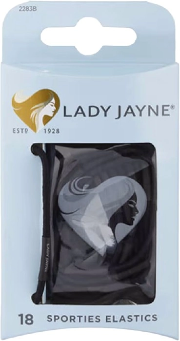 Lady Jayne Super Hold Thin Elastics Black 18 Pack