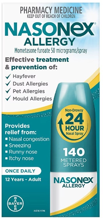 Nasonex Allergy Non-Drowsy 24 Hour Nasal Spray 140 Metered Sprays