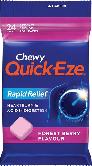 Quick-Eze Chewy Forest Berry Antacid Tablets 24 Pack