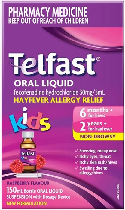 Telfast Kids Oral Liquid Hayfever Allergy Relief 150ml