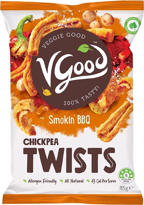 VGood Chickpea Twists Smokin BBQ 85g