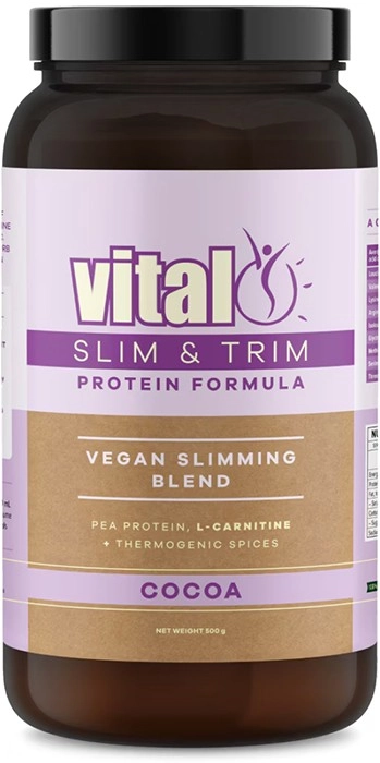 Vital Slim & Trim Protein Formula Vegan Slimming Blend Cacoa 500g