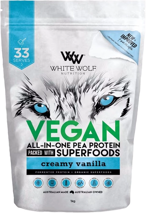 White Wolf Nutrition Vegan Protein with Superfoods Creamy Vanilla 1kg