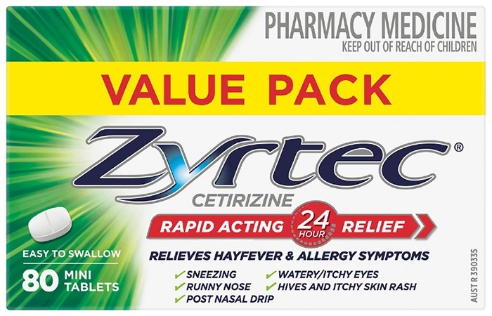 Zyrtec Allergy & Hayfever Relief Rapid Acting 80 Mini Tablets