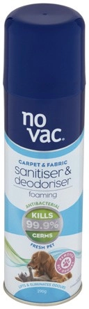 No Vac Carpet & Fabric Foaming Sanitiser & Deodoriser 290g Selected Varieties