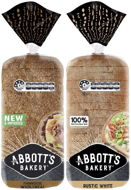 Abbott’s Bakery Bread 680-800g Selected Varieties