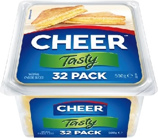 Cheer Cheese Slices 32 Pack Selected Varieties