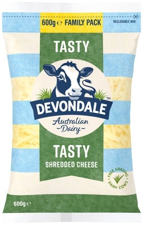 Devondale Shredded Cheese Family Pack 600g Selected Varieties