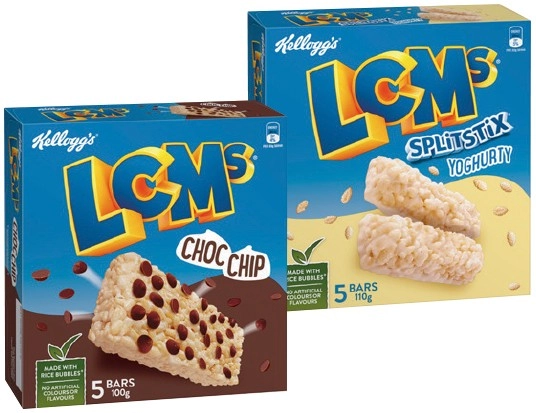 Kellogg's LCMs or Nutri‑Grain Bars 5 Pack Selected Varieties