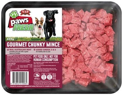 Paws Fresh Dog Food 600g Selected Varieties (From the Meat Dept)