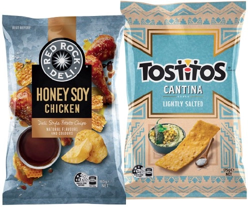 Red Rock Deli Chips 150‑165g, Crackers 130‑135g, Crostini 115g or Tostitos 165‑175g Selected Varieties