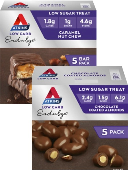 Atkins Low Carb Endulge Bars 5 Pack 150g-200g