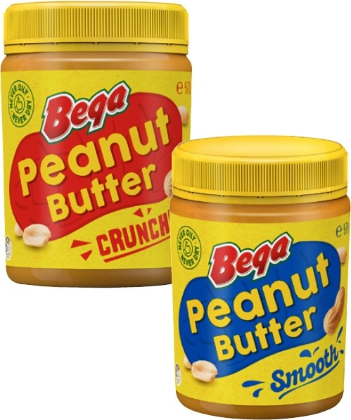 Bega Smooth or Crunchy Peanut Butter 470g