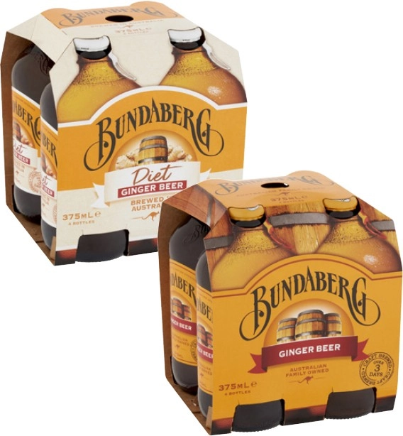 Bundaberg Ginger Beer 4x375mL