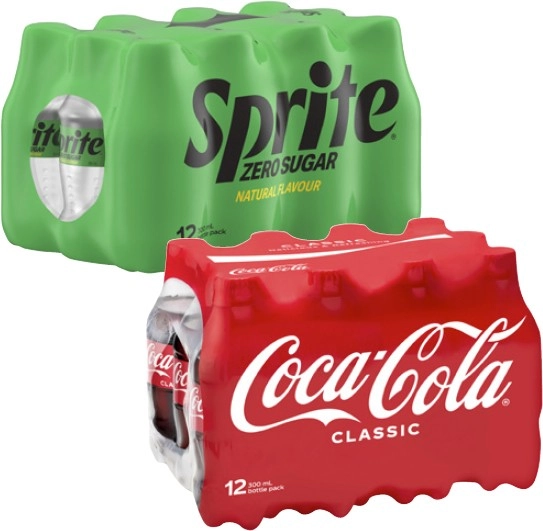 Coca-Cola, Fanta or Sprite Soft Drink 12x300mL