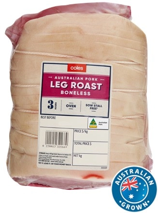 Coles Australian Pork Leg Roast Boneless