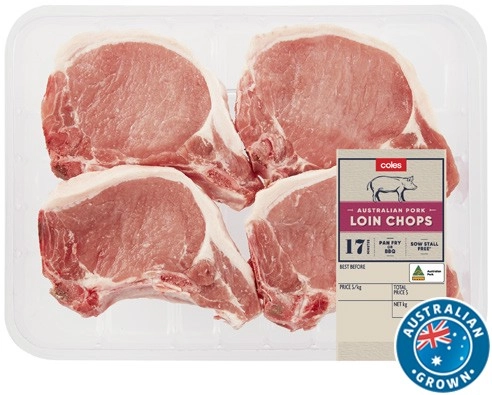 Coles Australian Pork Loin Chops Large Pack