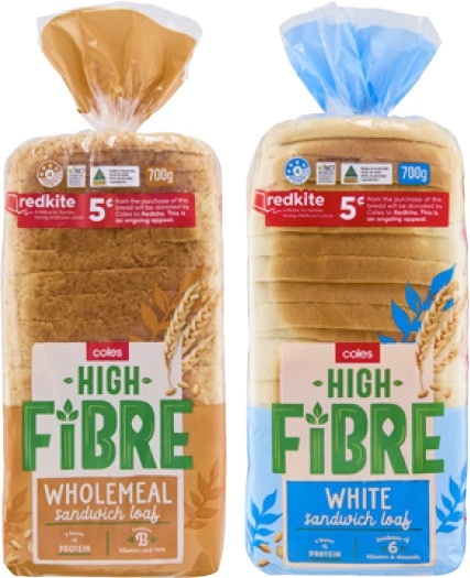 Coles Bread High Fibre 700g