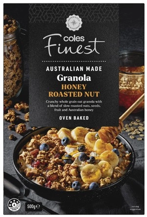 Coles Finest Granola Honey Roasted Nut 500g