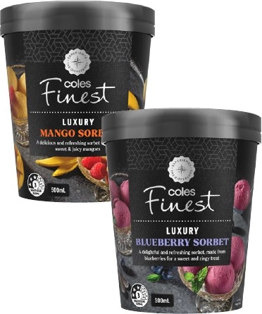 Coles Finest Sorbet Tub 500mL