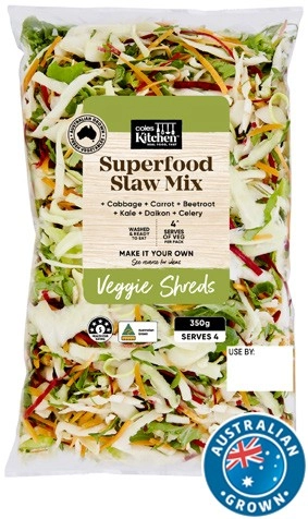 Coles Kitchen Superfood Slaw Mix 350g Pack