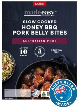 Coles Made Easy Slow Cooked Pork Belly Bites in BBQ Honey 500g