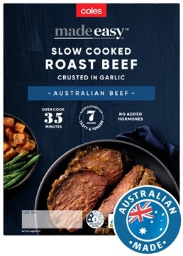 Coles Made Easy Slow Cooked Roast Beef Crusted in Garlic 700g