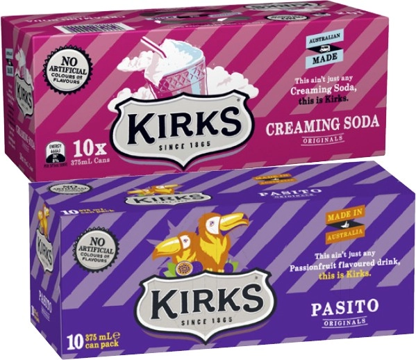 Kirks Soft Drink 10x375mL