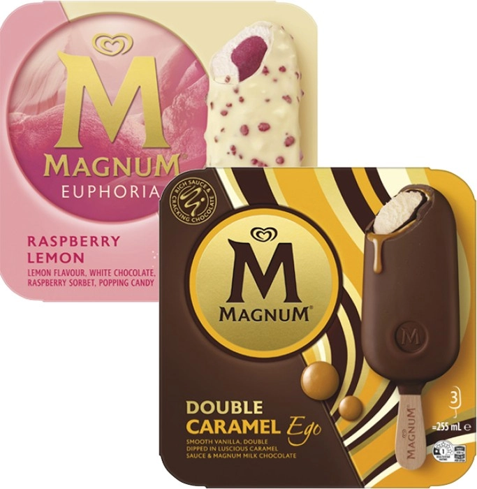 Magnum Frozen Dessert Sticks 3 Pack 255mL-270mL