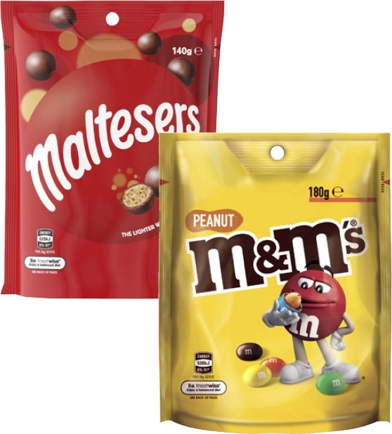 Mars M&M's, Maltesers or Pods 120g-180g