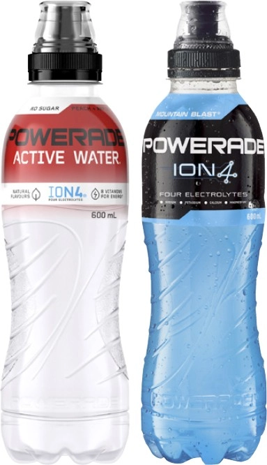 Powerade Sports Drink or Active Water 600mL