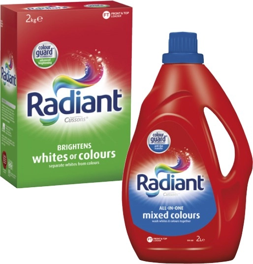 Radiant Laundry Liquid 2 Litre or Powder 2kg