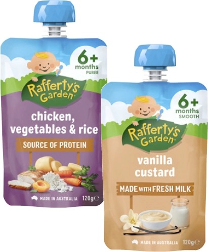 Rafferty's Garden 4+ Months, 6+ Months or 8+ Months Baby Food Pouch 120g