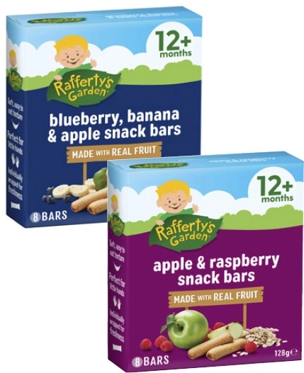 Rafferty's Garden Snack Bars with Real Fruit 12+ Months 128g