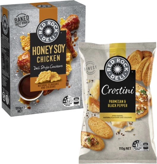 Red Rock Deli Style or Crostini Crackers 115g-135g