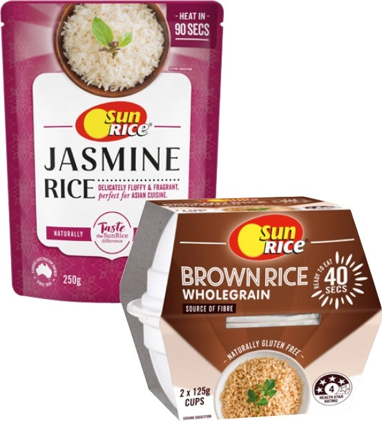 Sunrice Microwaveable Rice Cup or Pouch 240g-250g