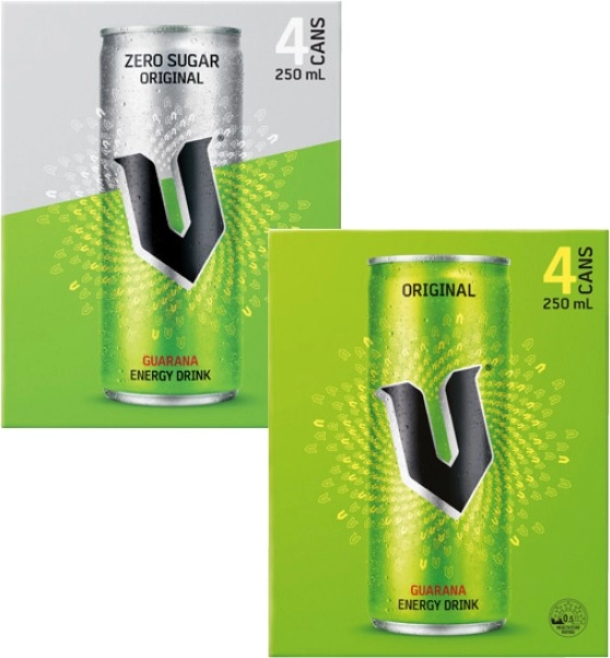 V Energy Drinks 4x250mL