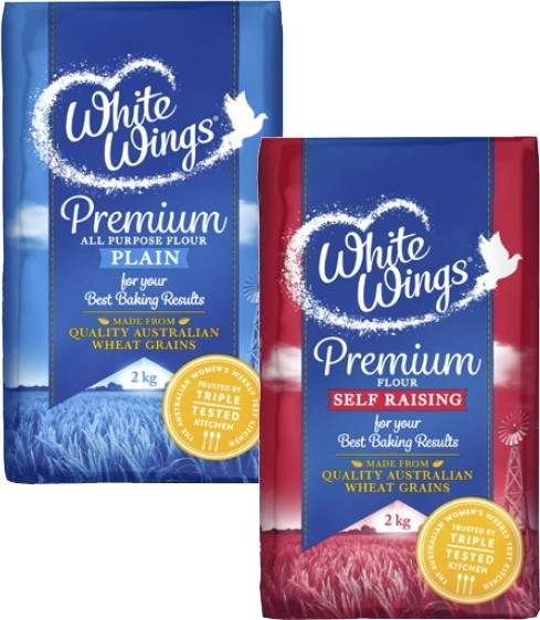 White Wings Plain or Self Raising Flour 2kg