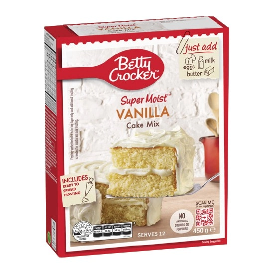 Betty Crocker Cakes or Cup Cakes Baking Mixes 370-450g – Excludes Gluten Free