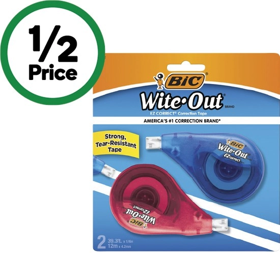 BiC Wite Out Correction Tape Pk 2