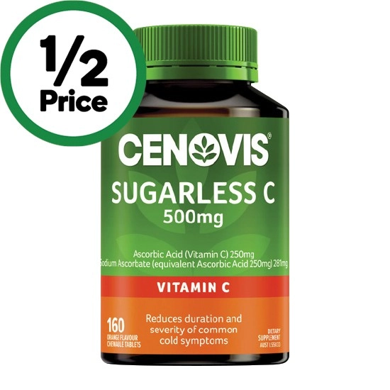 Cenovis Sugarless Vitamin C Chewable 500mg Tablets Pk 160~